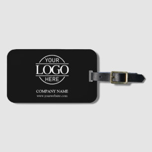Etiqueta De Bagagem Logotipo Mínimo de Empresa Negra