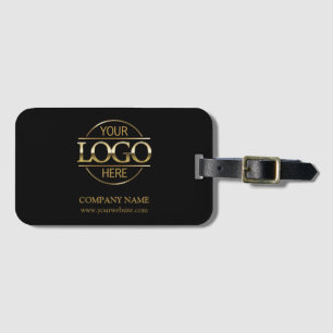 Etiqueta De Bagagem Logotipo Mínimo de Empresa Negra