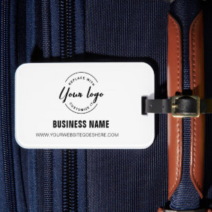 Etiqueta De Bagagem Logotipo Personalizado Minimalista Branco Viagens