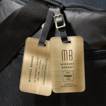 Logotipo Personalizado Monograma Dourado Metal Pol