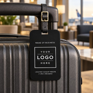 Etiqueta De Bagagem Logotipo Personalizado Preto Empresa Marcas Regist