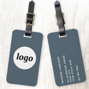 Etiqueta De Bagagem Logotipo Promocional Carvão Cinza Branding Empresa