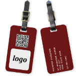 Etiqueta De Bagagem Logotipo QR Código Burgundy Promocional para empre<br><div class="desc">Logotipo simples e design de código QR para sua empresa. Substitua o logotipo, o URL de destino do código QR e os detalhes do nome e endereço com o seu próprio - ou deixe o vazio traseiro. Altere a cor de fundo na ferramenta design para personalizar. Ideal como um item...</div>
