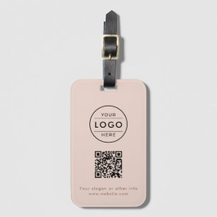 Etiqueta De Bagagem Logotipo QR Rosa Dourado Rosa Personalizado