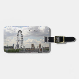 Etiqueta De Bagagem London England Skyline, Big Ben, London Eye, Thame