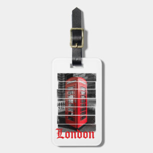 Etiqueta De Bagagem London Phone Box Vintage Souvenir
