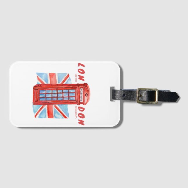 Etiqueta De Bagagem London Phonebooth (Frente Horizontal)