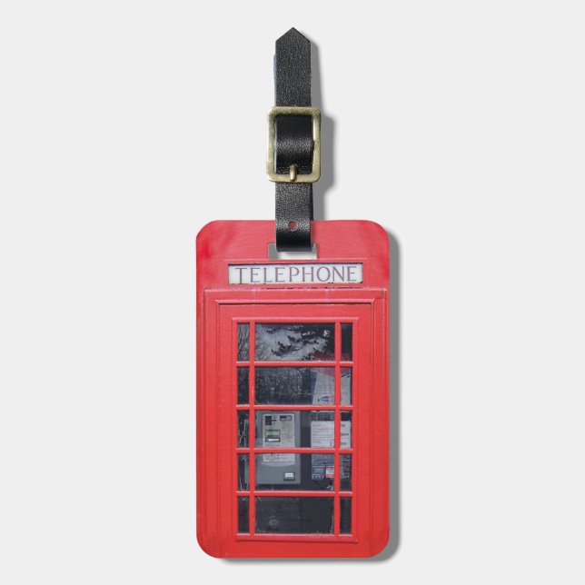 Etiqueta De Bagagem London Red Telephone Box (Frente Vertical)