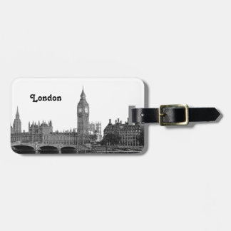 Etiqueta De Bagagem Londres Inglaterra - Skyline Etch