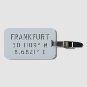 Etiqueta De Bagagem Longitude de Frankfurt Latitude