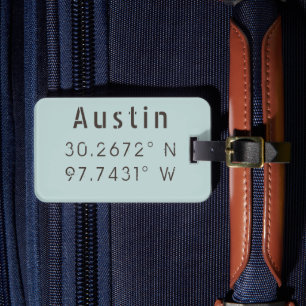 Etiqueta De Bagagem Longitude do Latitude Austin