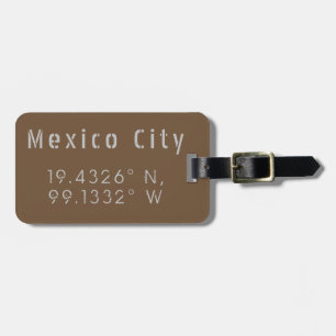 Etiqueta De Bagagem Longitude do Latitude da Cidade do México Persona