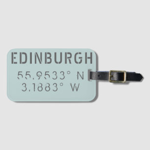 Etiqueta De Bagagem Longitude do Latitude de Edimburgo