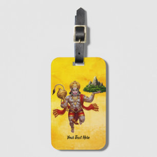 Etiqueta De Bagagem Lord Hanuman Voando Levantando Bagagem De Montanha