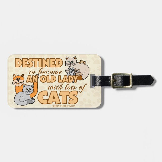 Etiqueta De Bagagem Lotes engraçados do design dos gatos (Frente Horizontal)