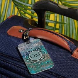Etiqueta De Bagagem Lotus esrolante azul eslegante OM