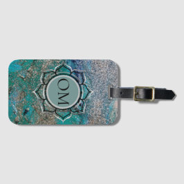 Etiqueta De Bagagem Lotus esrolante azul eslegante OM