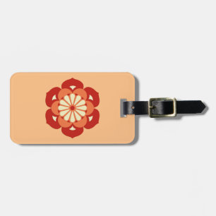 Etiqueta De Bagagem Lotus Flower Mandala, Pastel e Mandarin Orange