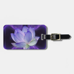 Etiqueta De Bagagem Lotus roxo e geometria sagrado