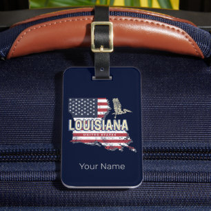 Etiqueta De Bagagem Louisiana EUA Retro Map Vintage EUA