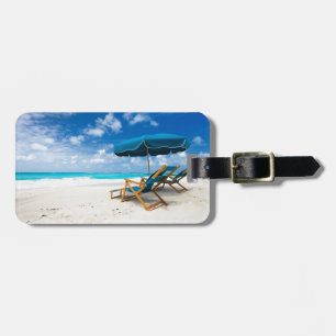 Etiqueta De Bagagem Lounges on the beach