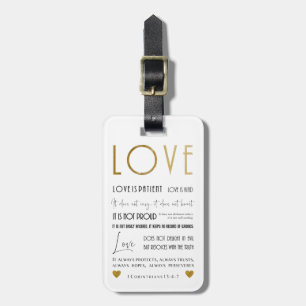 Etiqueta De Bagagem Love Corinthians Bíblia Verse Christian Typografi
