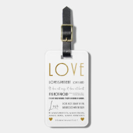 Etiqueta De Bagagem Love Corinthians Bíblia Verse Christian Typografia