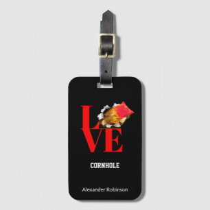 Etiqueta De Bagagem Love Cornhole Personali Sports   