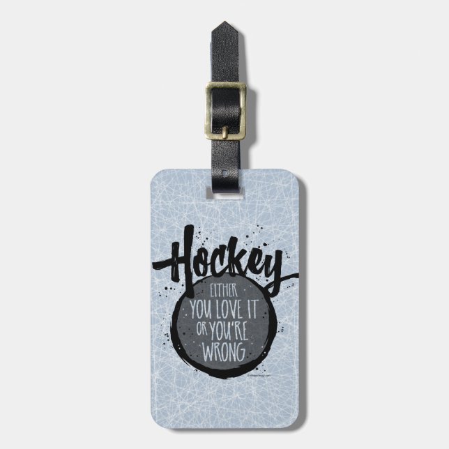 Etiqueta De Bagagem Love Hockey (Frente Vertical)