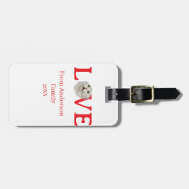 Etiqueta De Bagagem Love holidays cat photo pet family name bold lette