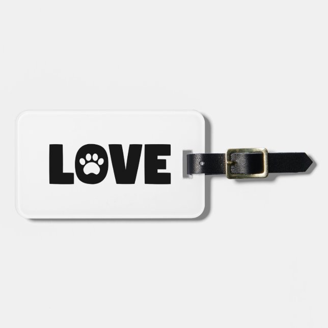 Etiqueta De Bagagem Love Paw Print (Frente Horizontal)