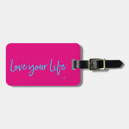 Etiqueta De Bagagem Love-your-Life-Typography-azul