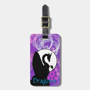 Etiqueta De Bagagem Lua do dragão mim (roxo florescido)