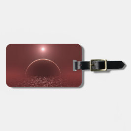 Etiqueta De Bagagem Lua do Oceano Escarlate