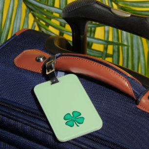Etiqueta De Bagagem Lucky 4 Leaf trevo irlandês identificador de bagag