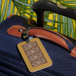 Etiqueta De Bagagem Luggage Tag with Unique Gold Design