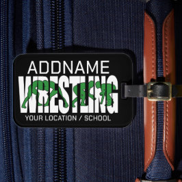 Etiqueta De Bagagem Luta Equipe ADD TEXT School Varsity Wrestler