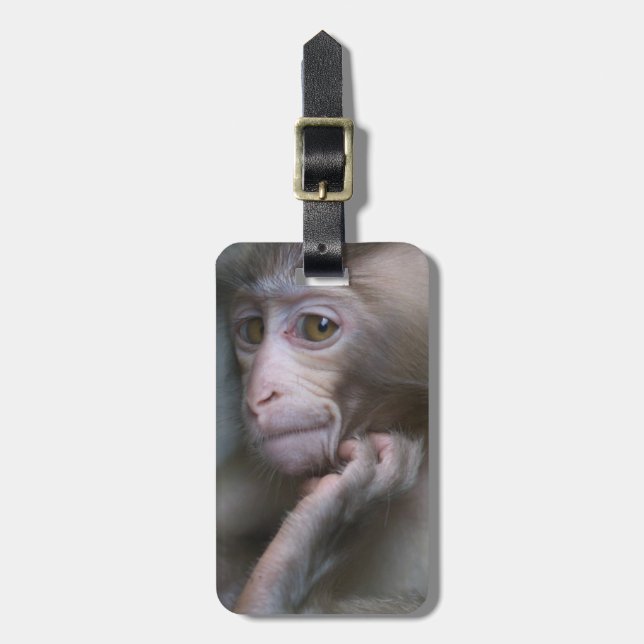 Etiqueta De Bagagem Macaco-Bebê (Frente Vertical)