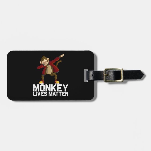 Etiqueta De Bagagem Macaco Engraçado Dabbing (Frente Horizontal)
