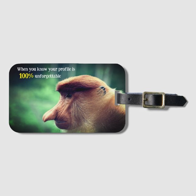 Etiqueta De Bagagem Macaco proboscado engraçado (Frente Horizontal)