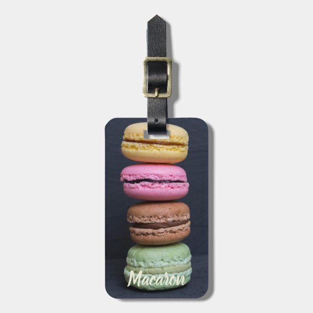 Etiqueta De Bagagem Macaron Pestris para presente de dente doce (Frente Vertical)