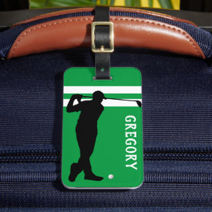 Etiqueta De Bagagem Mad de Golfe Personalizado Viagem de Golfer Verd