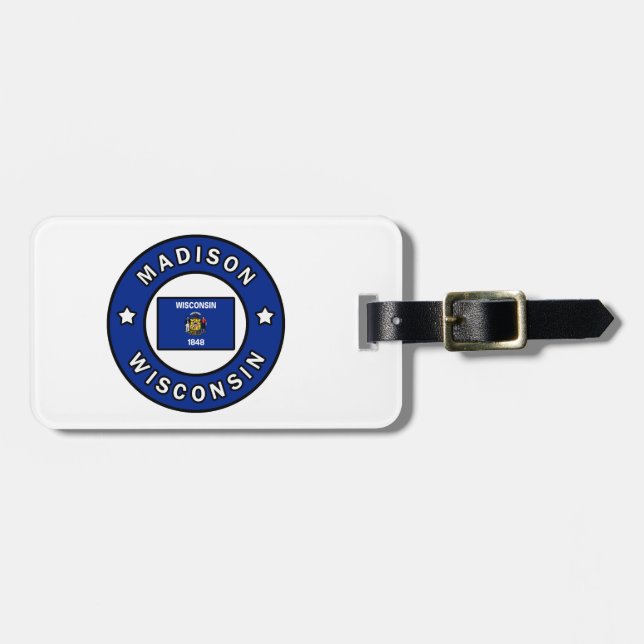 Etiqueta De Bagagem Madison Wisconsin (Frente Horizontal)