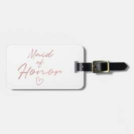 Etiqueta De Bagagem Madrinha de casamento - folha fina Dourada Rosa
