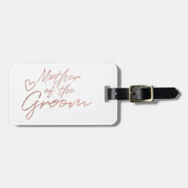 Etiqueta De Bagagem Mãe do Groom - Folha de Rosa Dourado