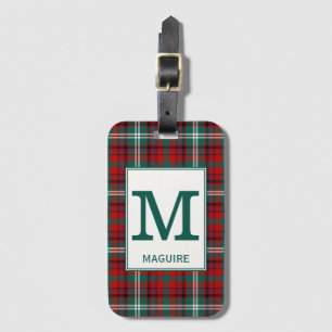 Etiqueta De Bagagem Maguire Tartan - Padrão vermelho e Xadrez verde