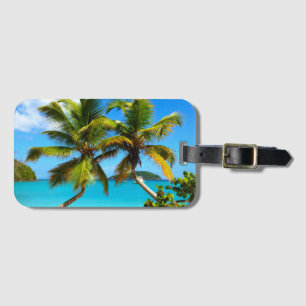 Etiqueta De Bagagem Maho Bay Beach Palm Trees - Rua John LuBags Tag