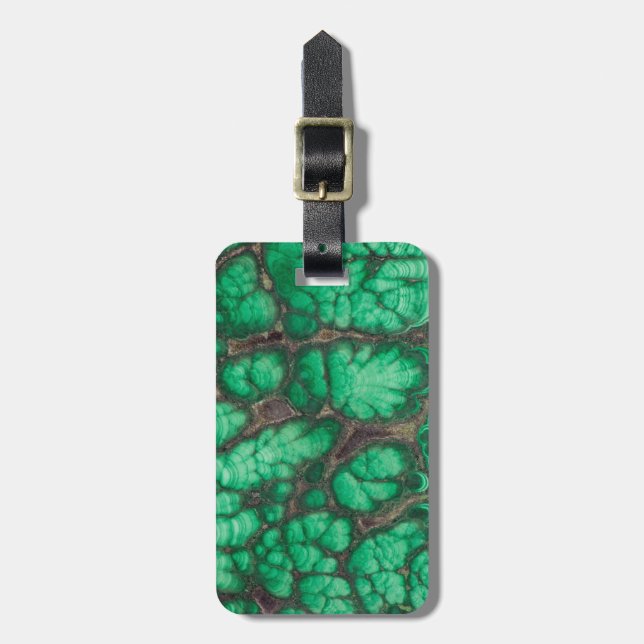 Etiqueta De Bagagem Malacite com Padrão Verde (Frente Vertical)