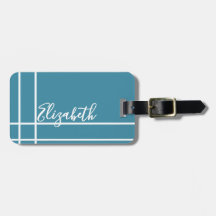 Malaia personalizada minimalista azul oceano para