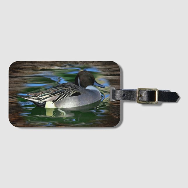 Etiqueta De Bagagem Mallard Duck No Lago (Frente Horizontal)